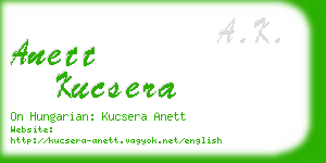 anett kucsera business card